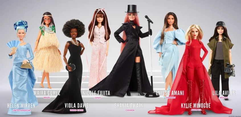 Para comemorar o aniversário, oito mulheres ganharam uma Barbie para chamar de sua