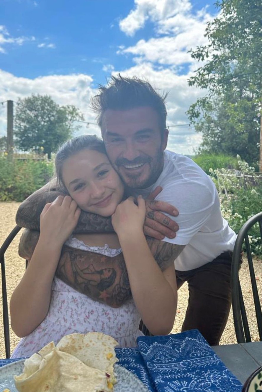 David Beckham e a filha Harper