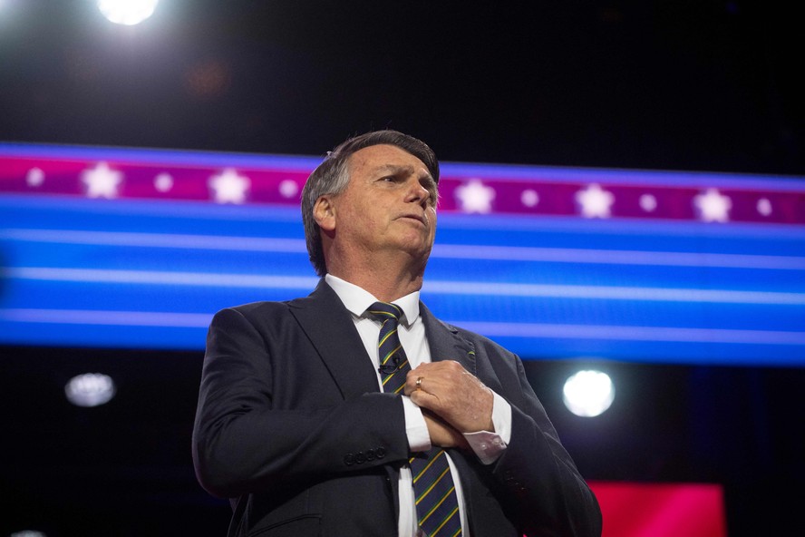 O ex-presidente Jair Bolsonaro, em evento nos Estados Unidos