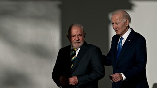 Os presidentes Lula e Joe Biden — Foto: Andrew Harrer/Bloomberg