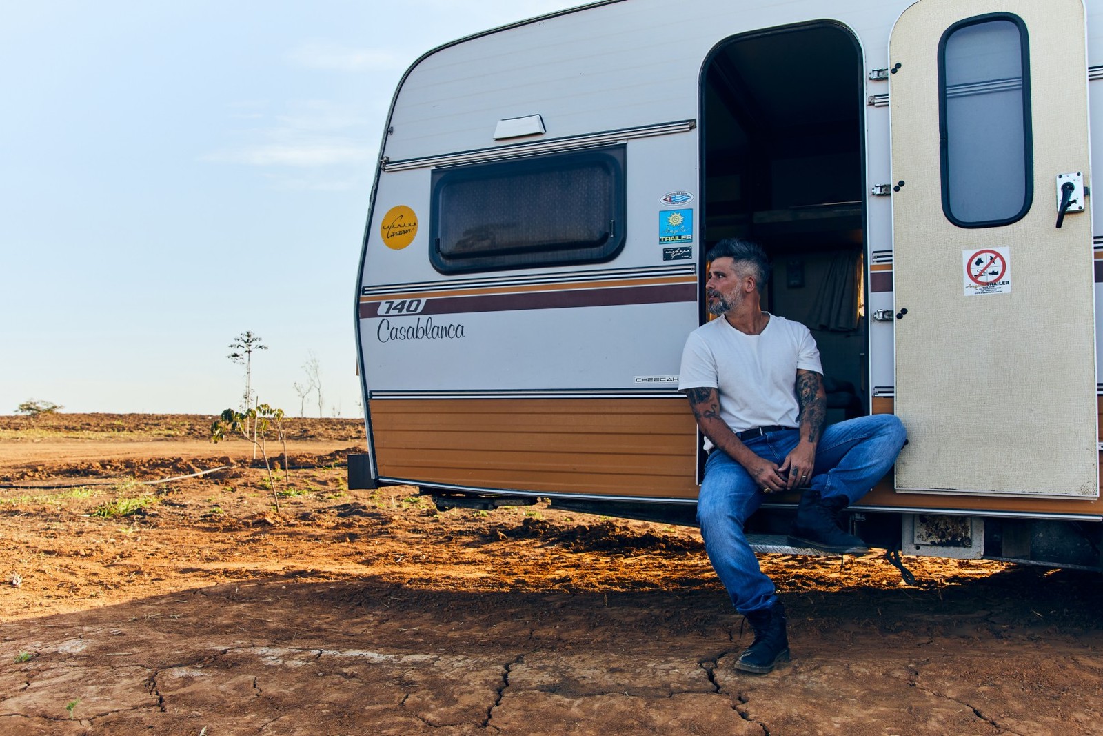 Bruno Gagliasso no Rancho da Montanha — Foto: Marcus Sabah