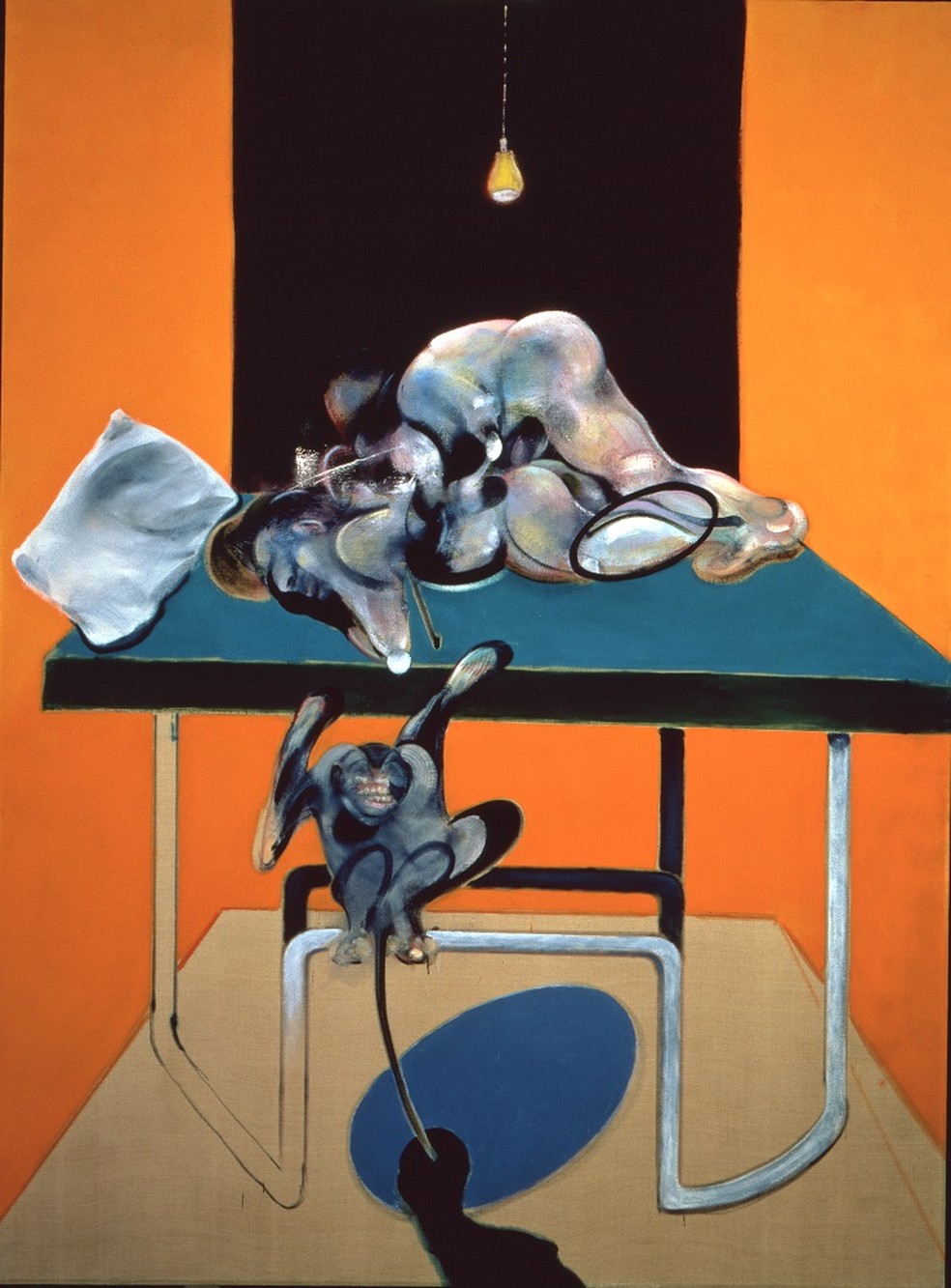 'Two figures with a monkey' (1973), de Francis Bacon, pintor que terá mostra no Masp — Foto: Divulgação/Museo Tamayo Arte Contemporáneo