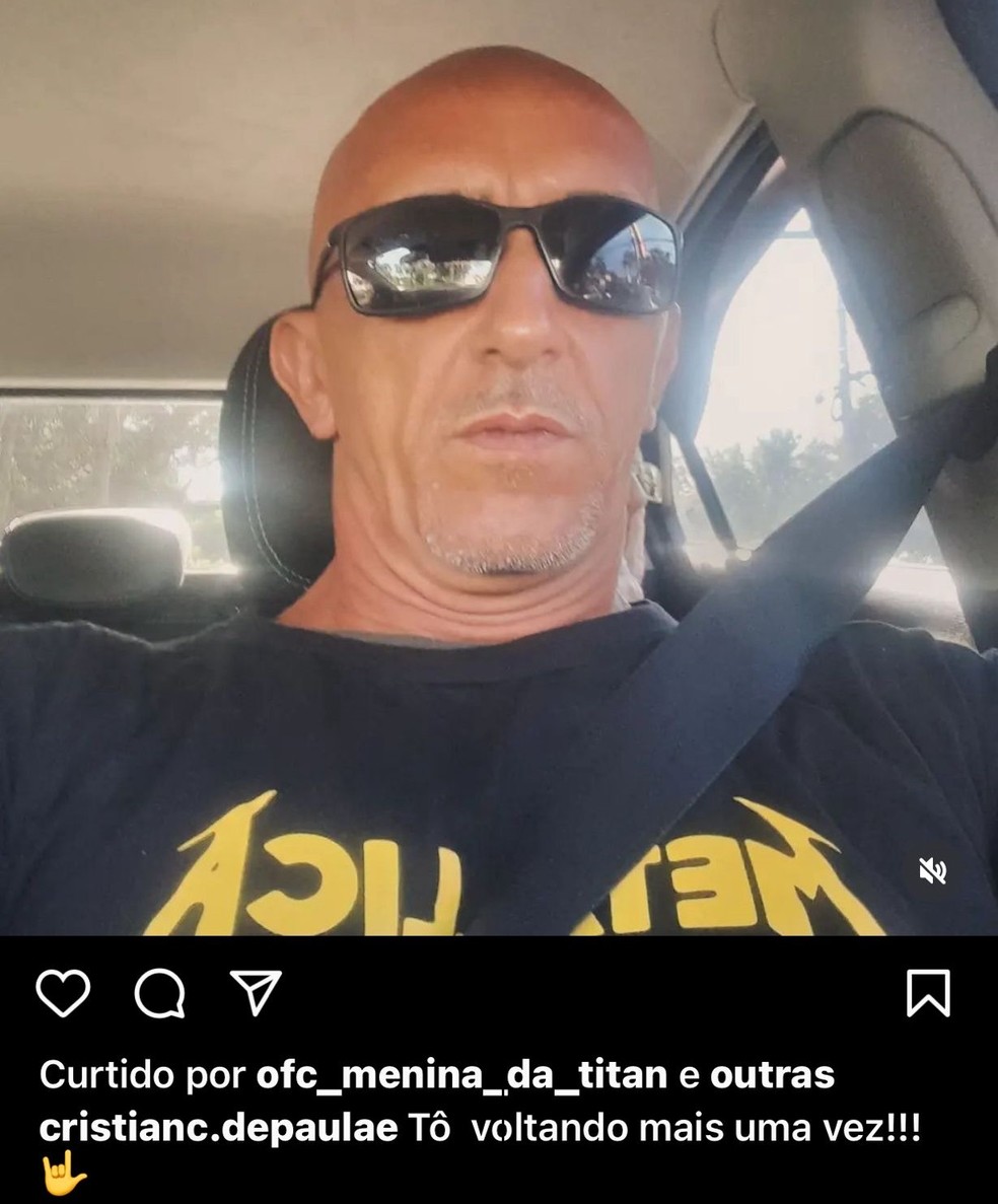 "Tô voltando mais uma vez", postou Cristian Cravinhos — Foto: Reprodução