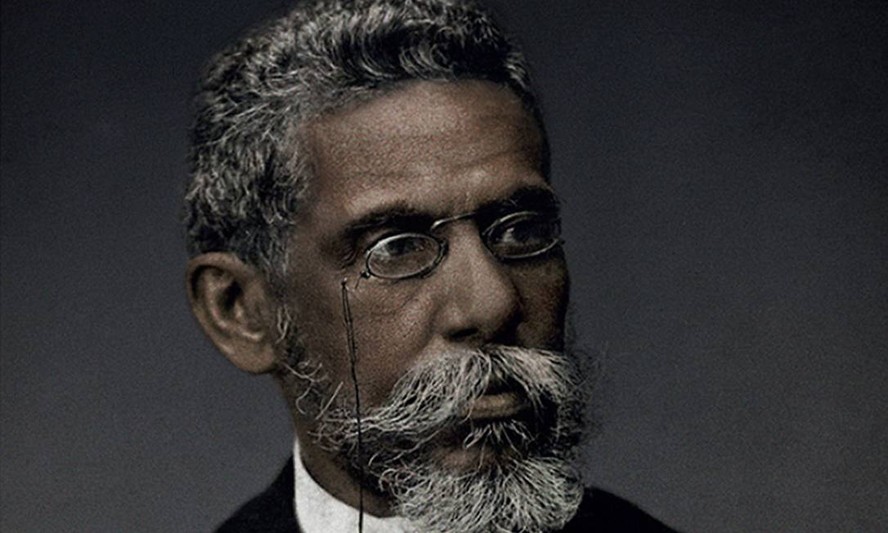 Machado de Assis, em foto recriada em 2019 pela Faculdade Zumbi dos Palmares e pela ag. Grey