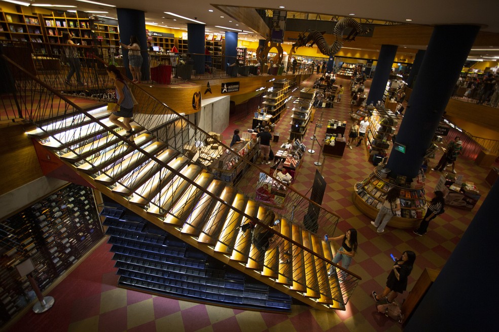 Livraria Cultura do Conjunto Nacional, na Paulista, é esvaziada após decretação da falência  — Foto: Maria Isabel Oliveira 