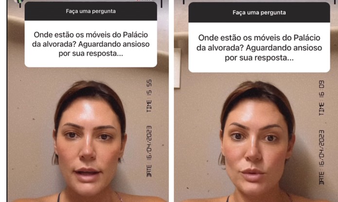 Michelle Bolsonaro responde sobre os móveis do Palácio da Alvorada