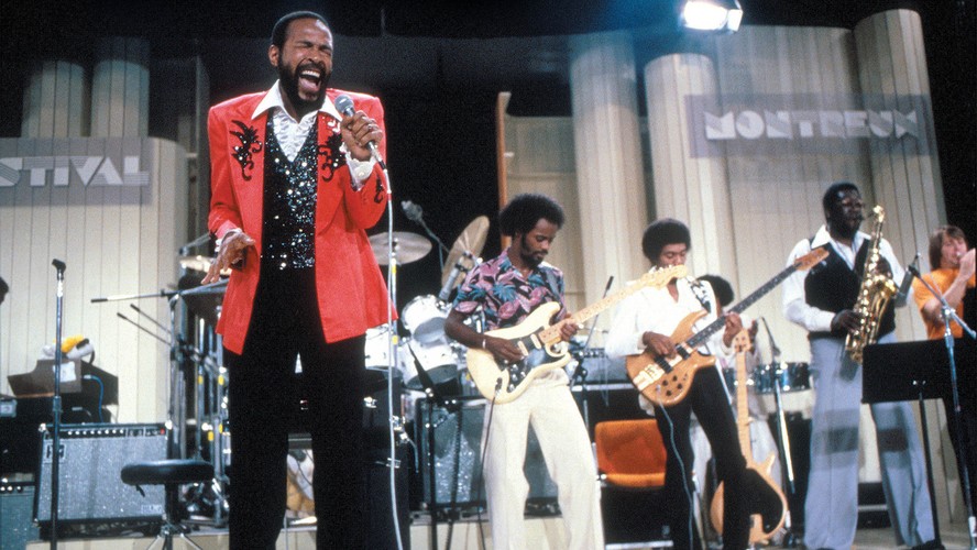 O cantor Marvin Gaye, em show no Festival de Montreux