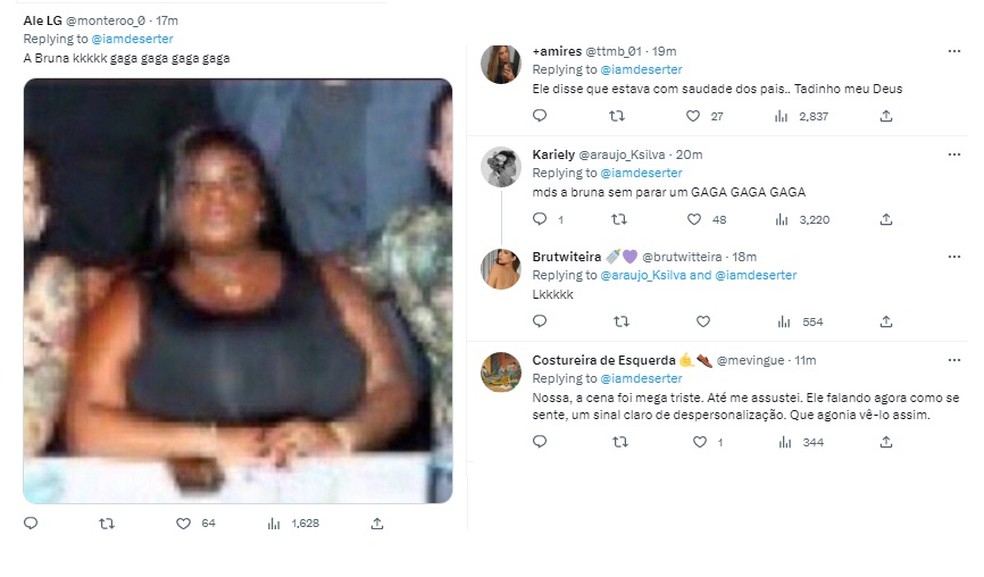 Internautas reagem à saída de Bruno Gaga do "BBB" — Foto: Reprodução/Twitter