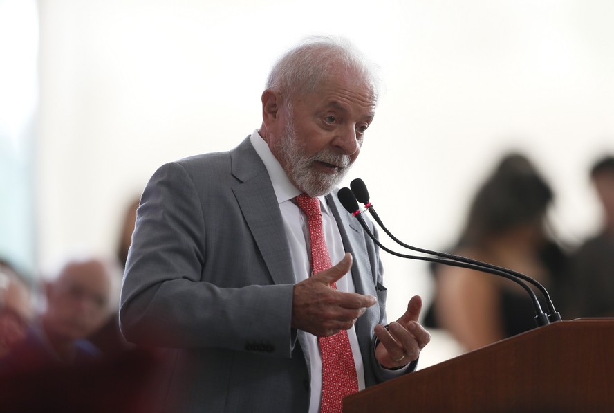 O presidente Lula em evento no Palácio do Planalto