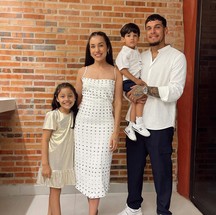 Jazmín Torres é casada com Gustavo Gómez, do Palmeiras, com quem tem dois filhos — Foto: Reprodução Instagram