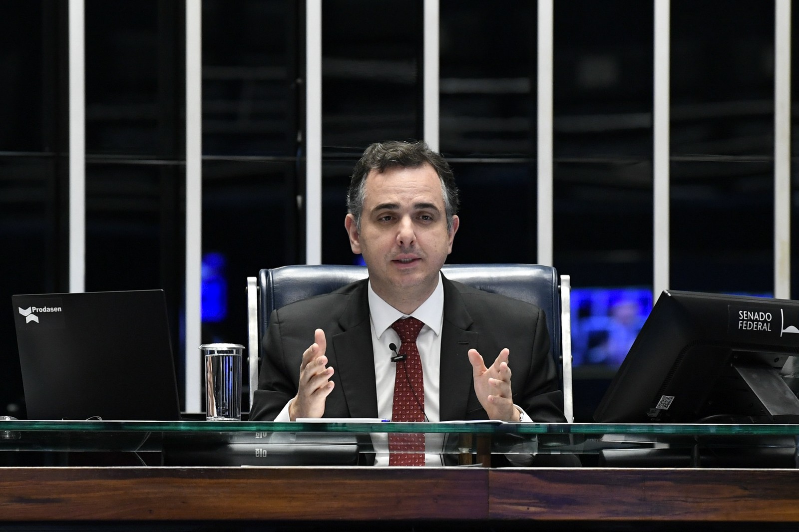 Presidente do Congresso, Rodrigo Pacheco (PSD-MG):  "Há obviedades e questões superadas, inclusive já assimiladas pela sociedade brasileira, que não mais admitem discussão". — Foto: Roque de Sá/Agência Senado