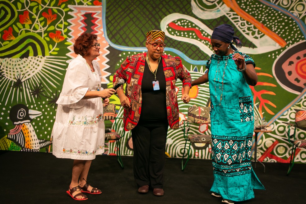 Cida Pedrosa, Ludmilla Lis e Teresa Cárdenas: sem medo de ser feliz — Foto: Rebecca Maria/Agência O Globo