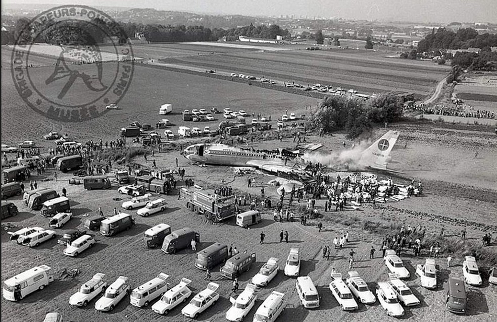 Local da tragédia com o voo 820, na França, em 1973 — Foto: Reprodução/Museu dos Bombeiros de Paris