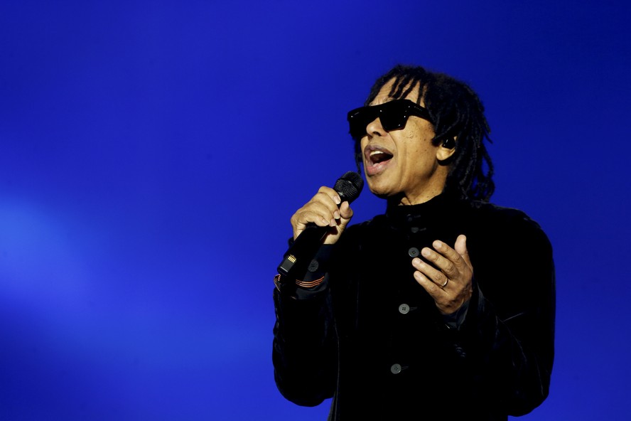 Djavan durante o show no Palco Mundo do Rock in Rio, em 2022