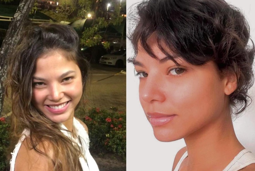 Heloísa Honein antes e depois do corte de cabelo para nova série do Globoplay