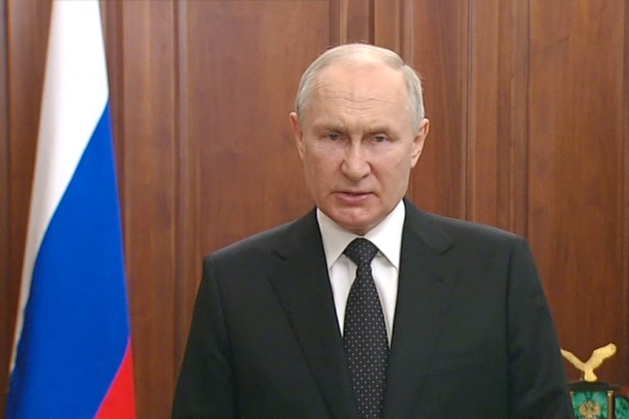 Presidente russo, Vladimir Putin faz pronunciamento após levante militar do grupo Wagner