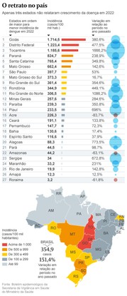 Casos de dengue aumentam 151% no Brasil; veja estados com maior incidência.