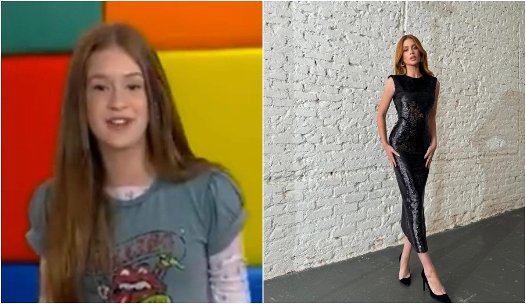 Marina Ruy Barbosa apresentou em 2009. Atualmente, além da carreira de atriz, ela também se dedica como empresária de moda. — Foto: Reprodução/TV Globo e Instagram