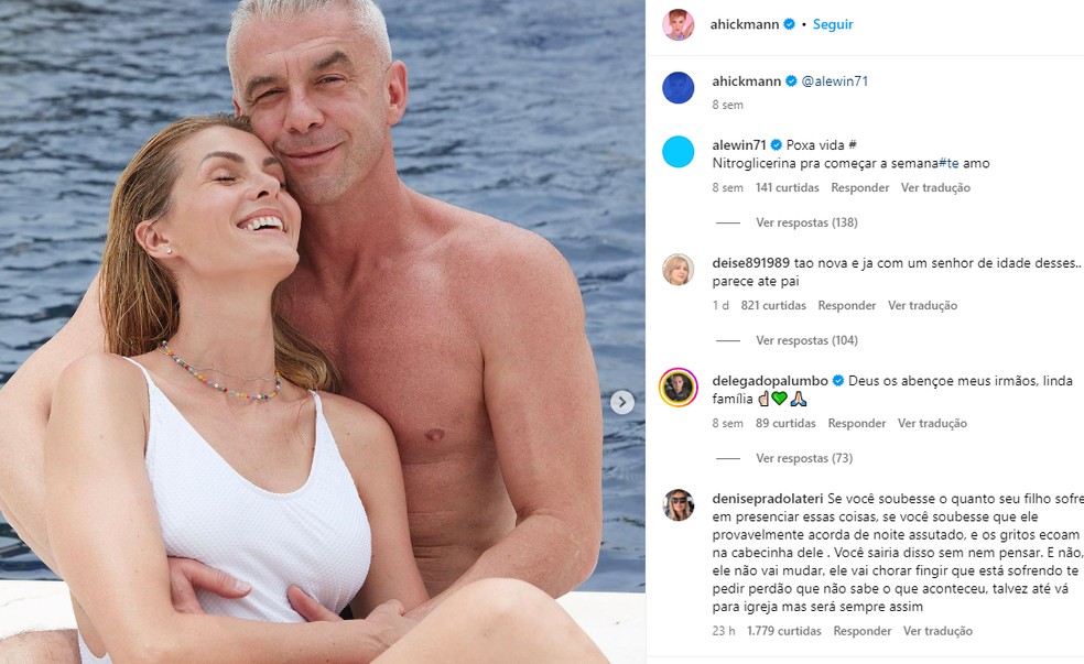 Última publicação de Ana Hickmann com o marido no Instagram — Foto: Reprodução