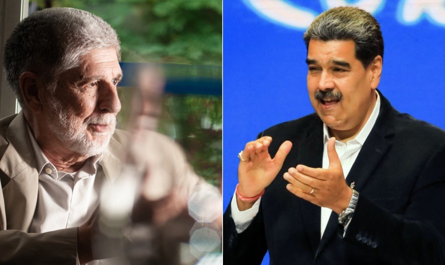 Celso Amorim, à esquerda, e Nicolás Maduro