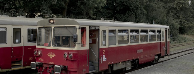 Um vagão de trem na linha de trem Decín-Rumburk na República Tcheca — Foto: Emile Ducke/The New York Times