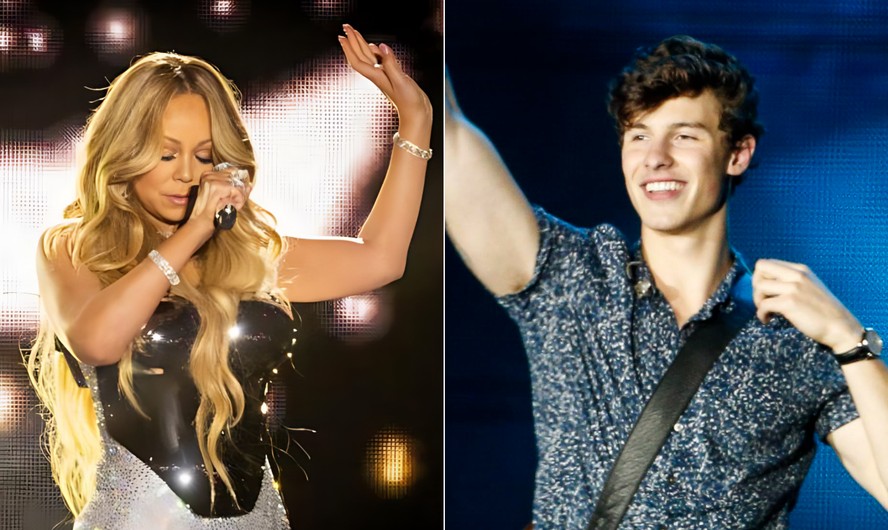 Os cantores Mariah Carey e Shawn Mendes