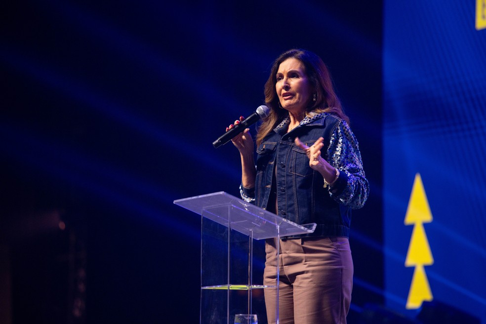 Fátima Bernardes rebateu críticas de outras mulheres durante Despertar Empreendedor 2024 — Foto: Divulgação Jean Flanders