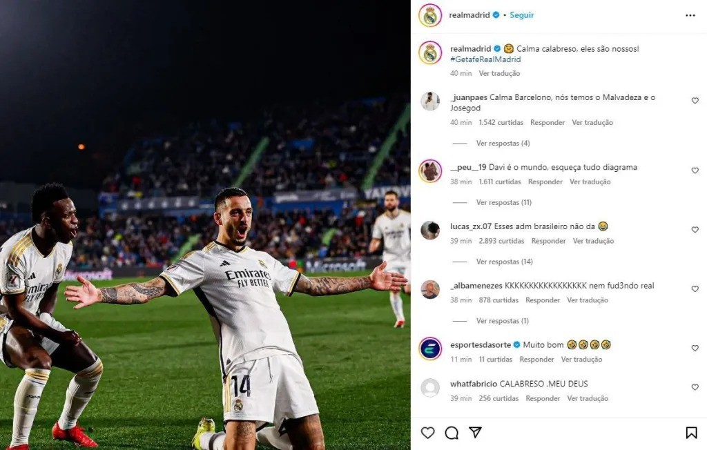Expressão "Calabreso" viralizou após ser usada por Davi no "BBB" 24 e até o Real Madri usou — Foto: Reprodução/Instagram