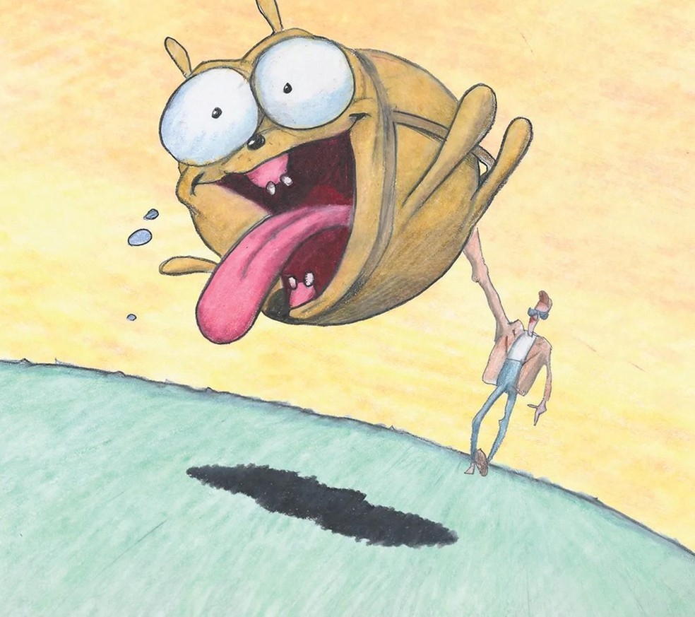 Imagem do curta “Guard dog”, de Bill Plympton, indicado ao Oscar em 2005 — Foto: Reprodução