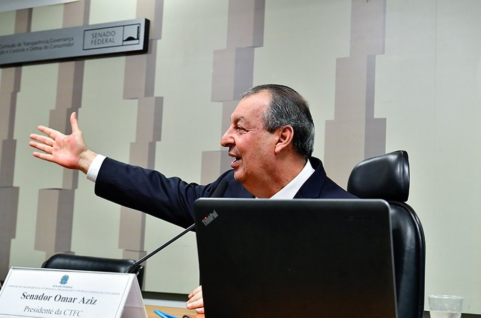 Omar Aziz assumiu a relatoria do arcabouço fiscal no Senado  — Foto: Waldemir Barreto/Agência Senado 