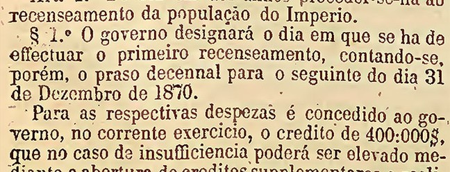 Em 1870, foi aprovado pela Câmara e pelo Senado o projeto de lei que determinava a realização do Censo — Foto: Arquivo Senado