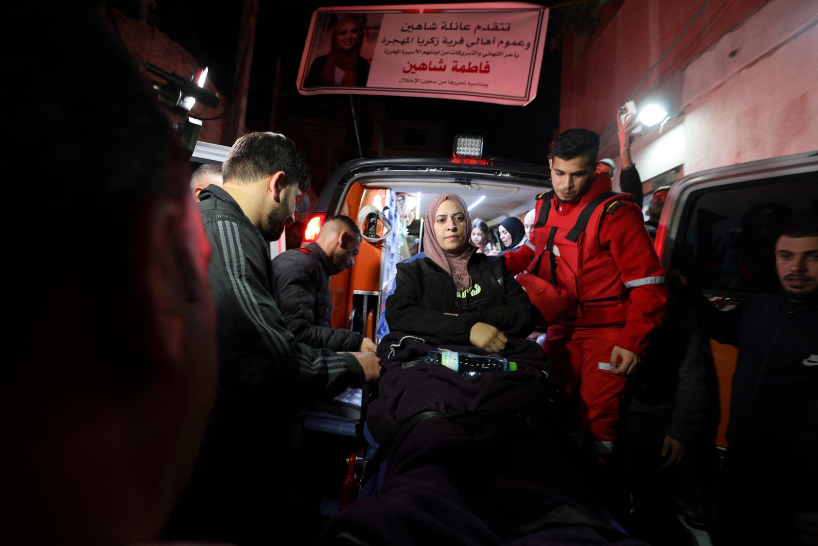 Fatima Shaheen, uma das presas liberadas por Israel — Foto: HAZEM BADER / AFP