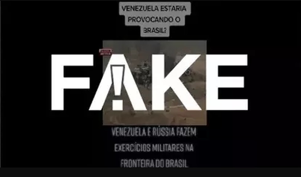 É #FAKE que vídeo mostre ações militares da Venezuela e Rússia na fronteira com o Brasil Reprodução G1 — Foto:         