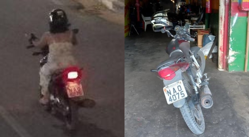 Após a compra da moto, Ney Mentira a entregou para uma assessora de Telmário Mota, que levou o veículo até uma oficina para a realização de reparos e revisão — Foto: Reprodução