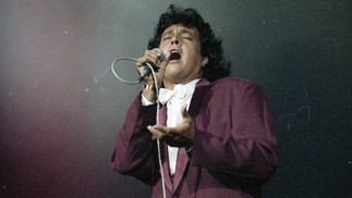 Magal durante o Prêmio Sharp de Música, em 1993 — Foto: Fernando Quevedo / Agência O Globo 