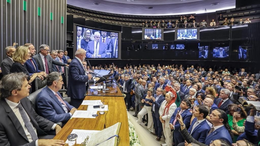 O presidente Lula em sessão do Congresso para votar a Reforma Tributária — Foto: Ricardo Stuckert