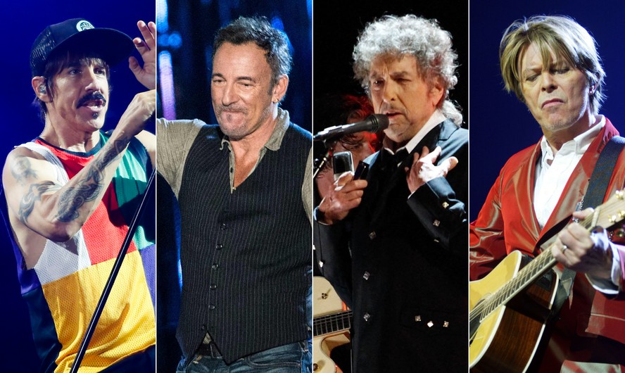 Red Hot Chili Peppers, Bruce Springsteen, Bob Dylan e David Bowie