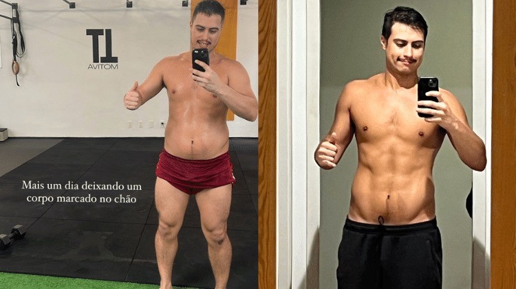 O ator Francisco Vitti mostrou o resultado de sua mudança de hábitos nos últimos meses — Foto: Reprodução
