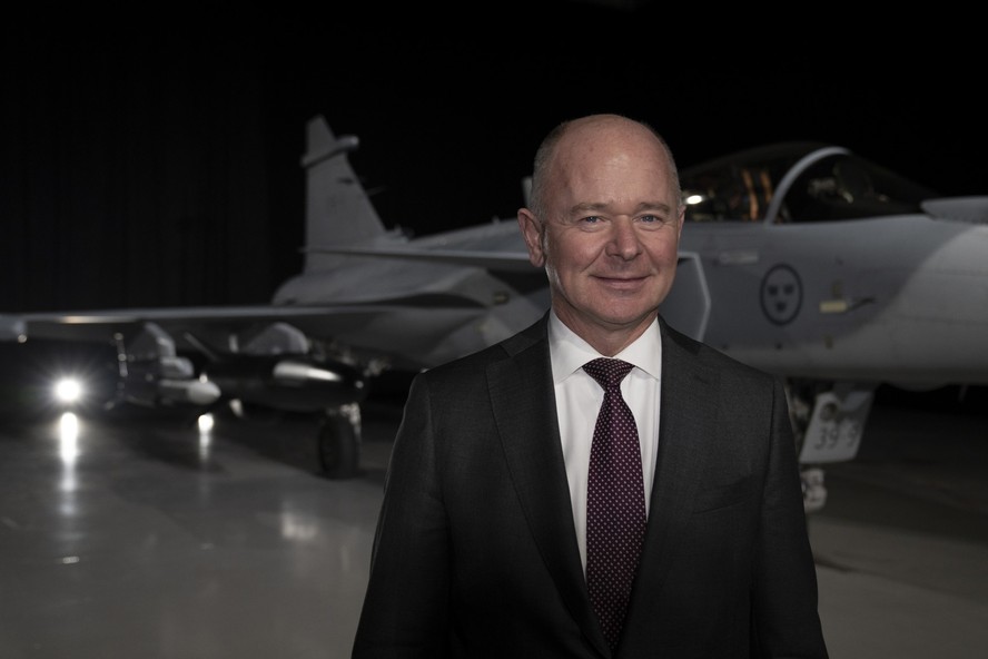 O presidente da Saab, Micael Johansson. Empresa inicia nova fase de fabricação dos caças Gripen para a Força Aérea no Brasil.