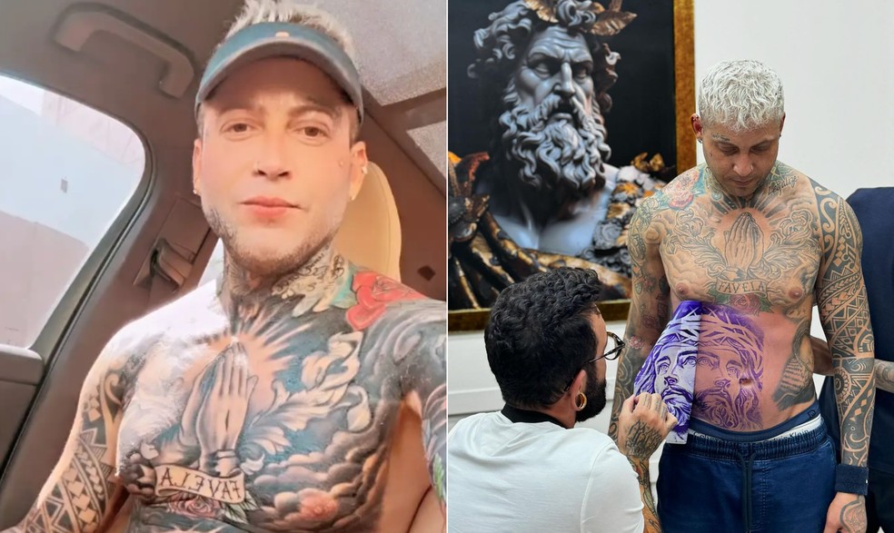 Cantor e ex-deputado federal Igor Kannário fez novas tatuagens pelo corpo — Foto: Instagram