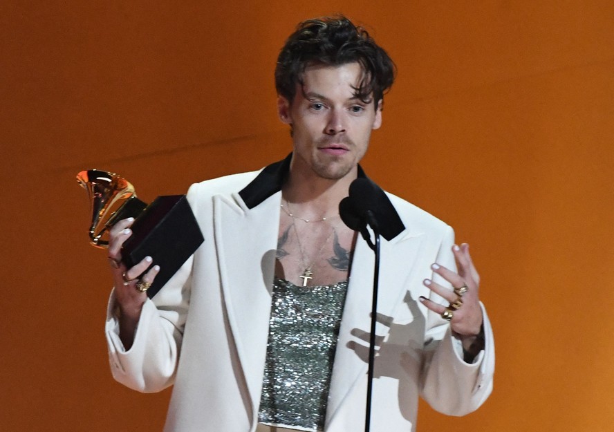 O cantor britânico Harry Styles, em cerimônia do Grammy 2023