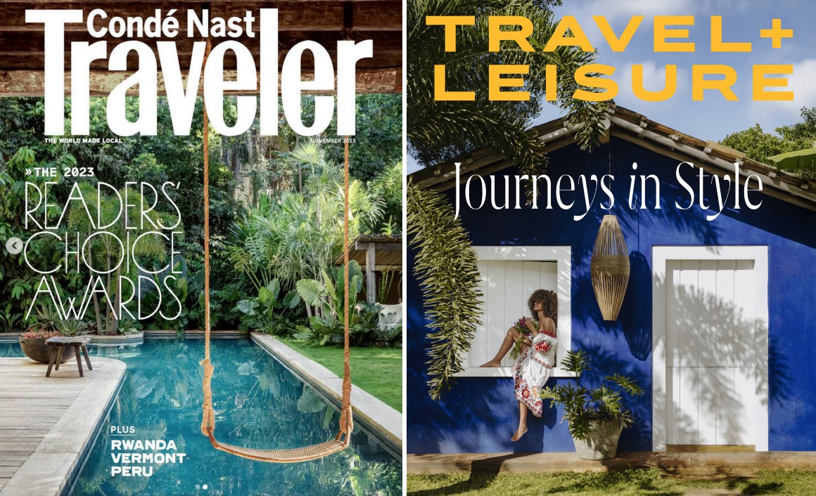 Uxua foi capa de duas revistas internacionais conceituadas no turismo — Foto: Reprodução