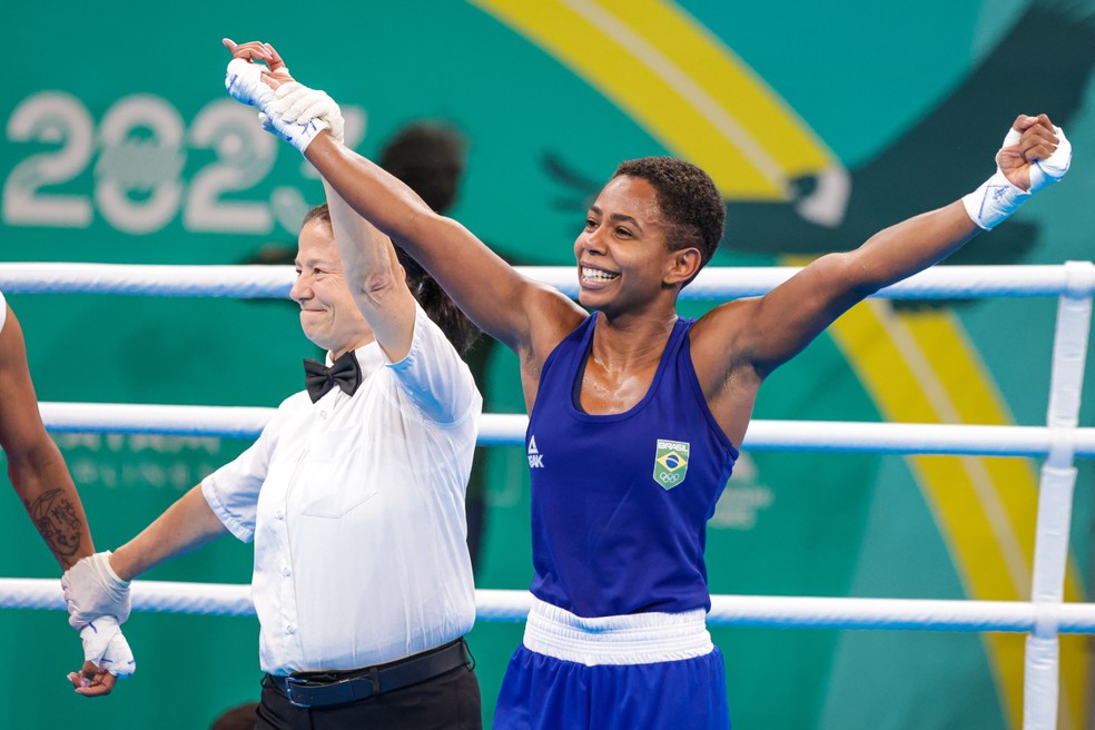 27.10.2023 - Jogos Pan-americanos Santiago 2023 - Boxe -  Jucielen Romeu ganhou a medalha de ouro na categoria 57kg -  Foto Wander Roberto/COB @wander_imagem — Foto: Wander Roberto/COB @wander_imagem