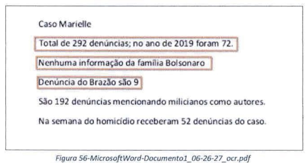 As informações sobre as denúncias oferecidas sobre o caso Marielle — Foto: Reprodução