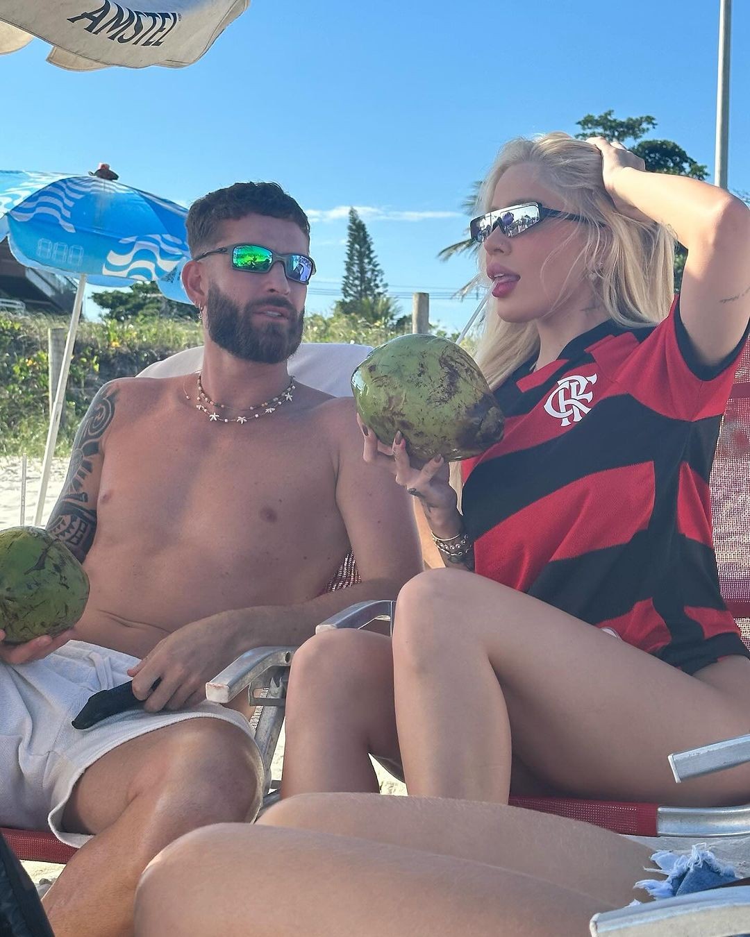 Zagueiro do Flamengo, Léo Pereira vive romance com modelo Karoline Lima — Foto: Reprodução Instagram