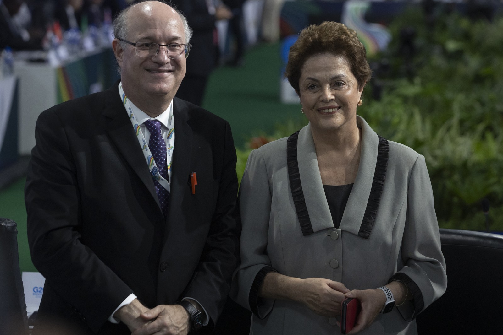 Dilma Roussef e Ilan Goldfajn, Presidente do Banco Interamericano de Desenvolvimento. — Foto: Maria Isabel Oliveira/ Agência O Globo