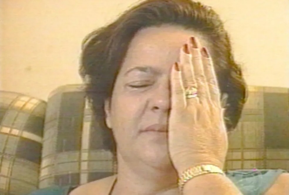 Vilma Martins após confessar o sequestro de Pedrinho, em 2002 — Foto: Reprodução/TV Globo