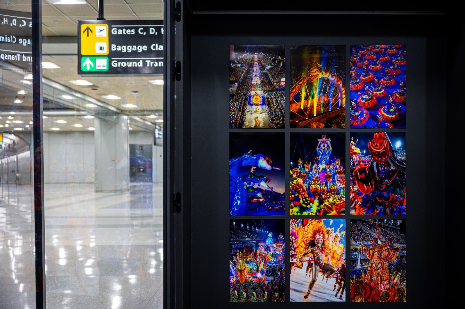 Exposição da Viradouro em aeroporto de Washington, D.C. — Foto: Divulgação