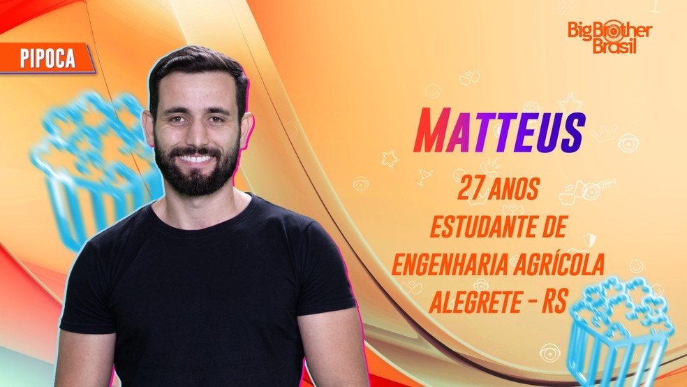 Matteus, estudante de Engenharia Agrícola, participante do 'BBB 24' — Foto: Divulgação/TV Globo