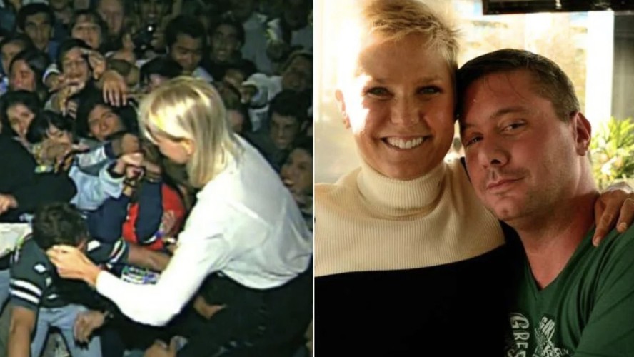 Xuxa com o fã argentino Hernan Mondragon